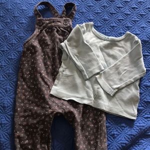 Carters baby girls floral overall set